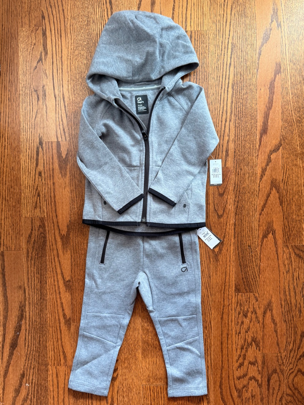 NWT GAP Kids GapFit Tech Grey Hoodie & Joggers Set